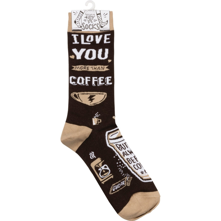 I Love You More Than Coffee Socks