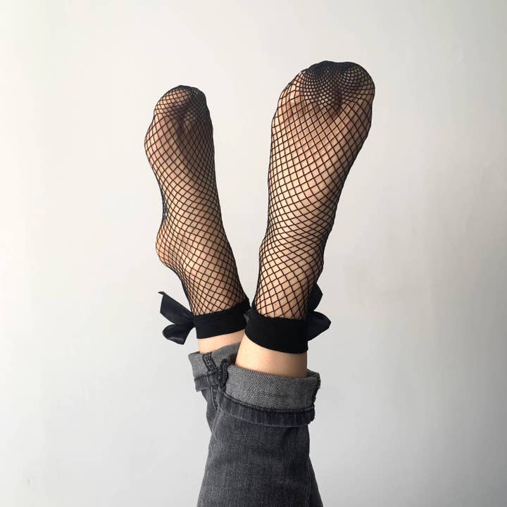 Chloé Fishnet Socks with A Bow