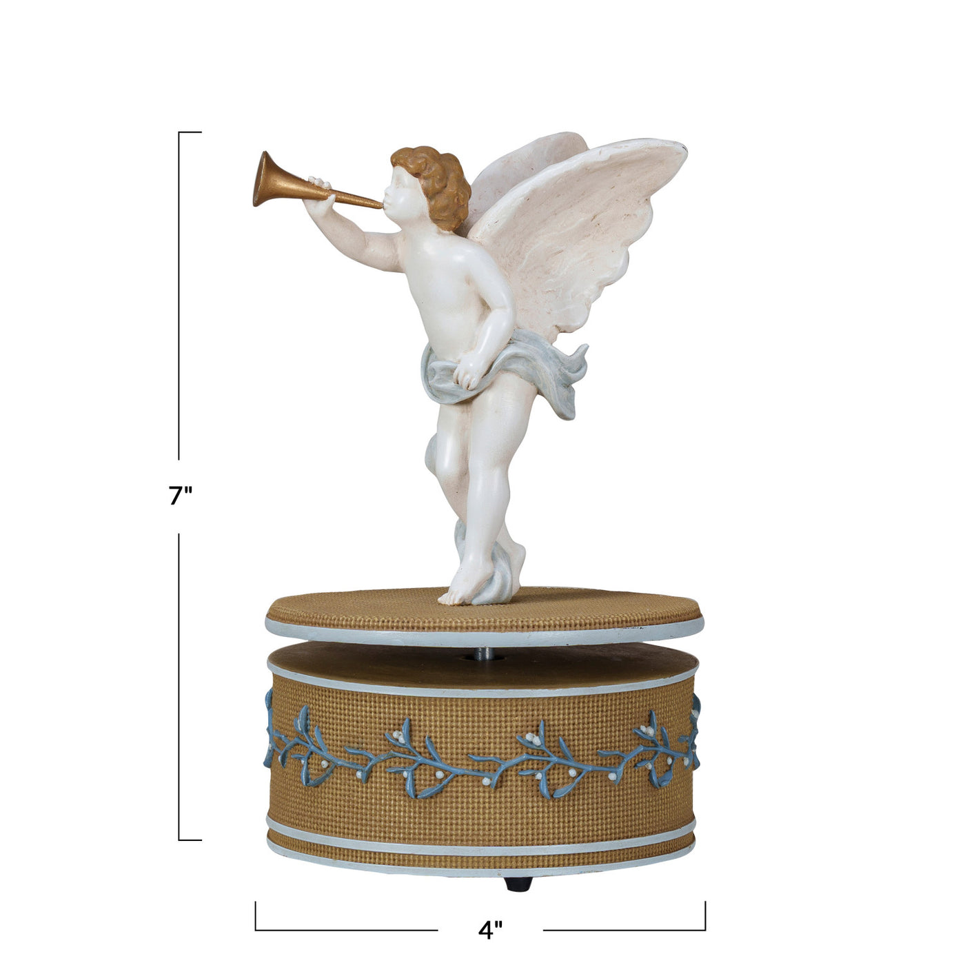 Wind-Up Cherub Music Box, Plays "Hark! The Herald Angels Sing"