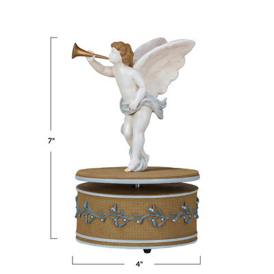 Wind-Up Cherub Music Box, Plays "Hark! The Herald Angels Sing"