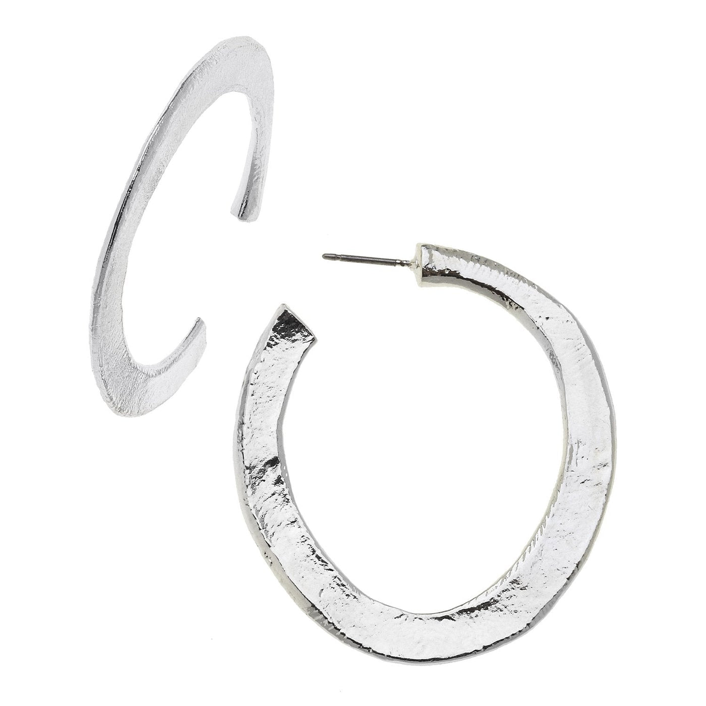 Hand-cast Silver Hoops