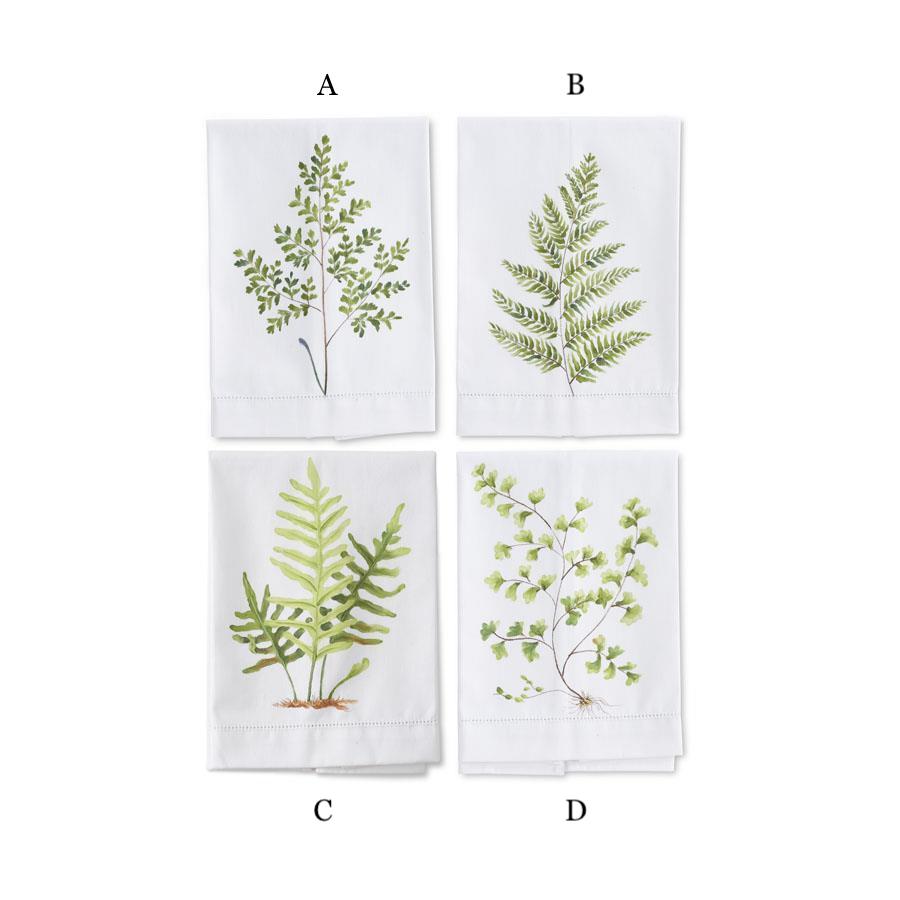 Hand-painted Cotton Fern Guest Towel