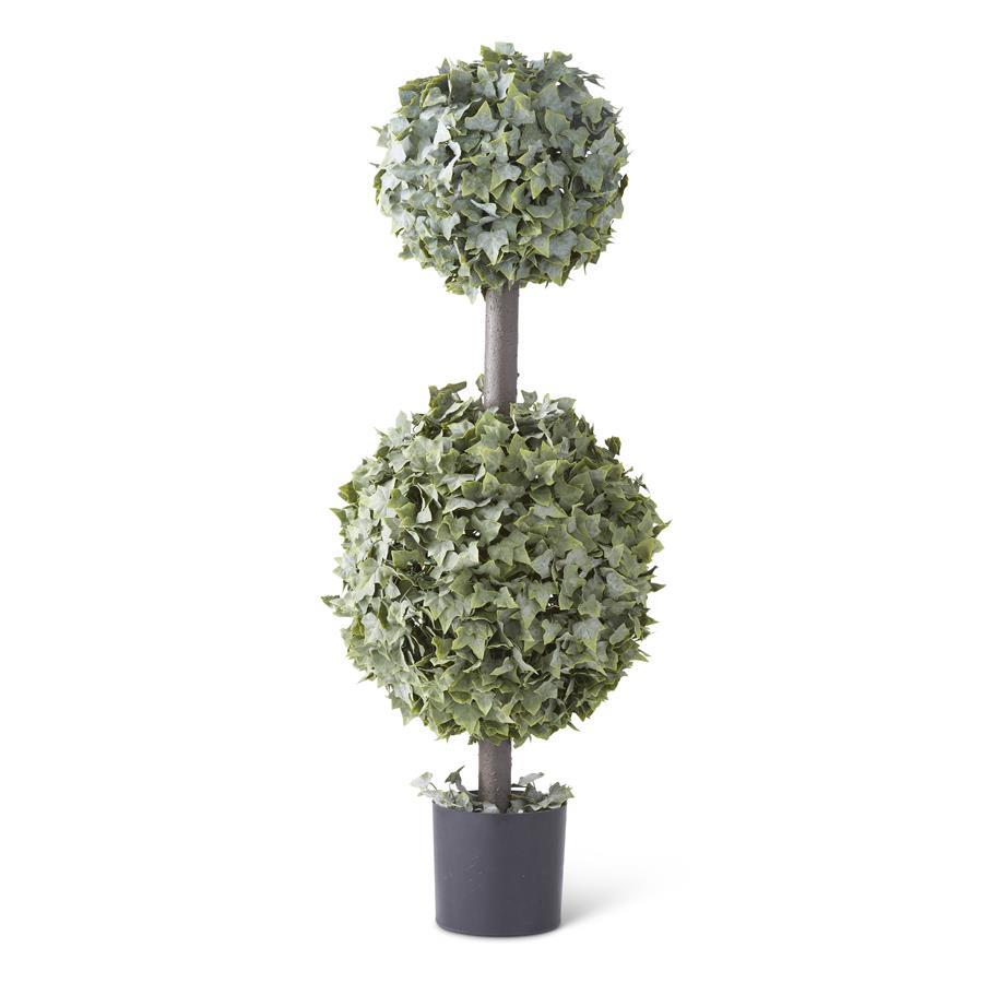 Real Touch Powdered English Ivy Double Ball Topiary