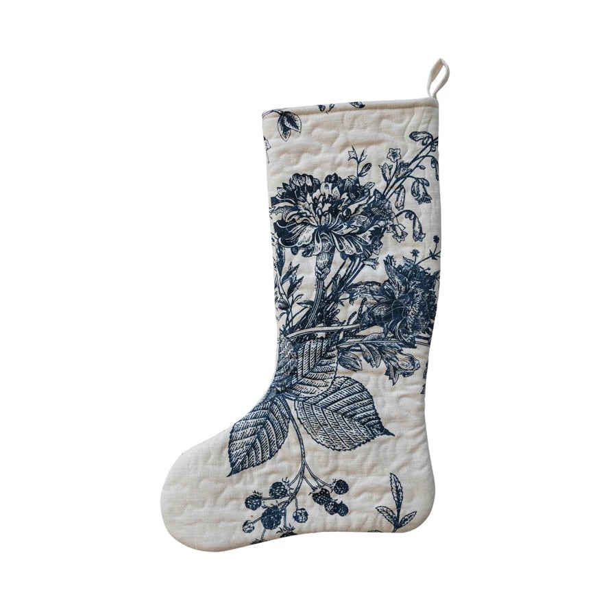 Quilted Cotton Botanical Stocking