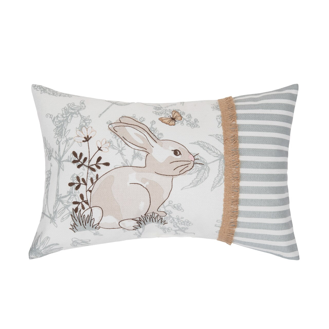 Garden Toile Bunny Lumbar Pillow