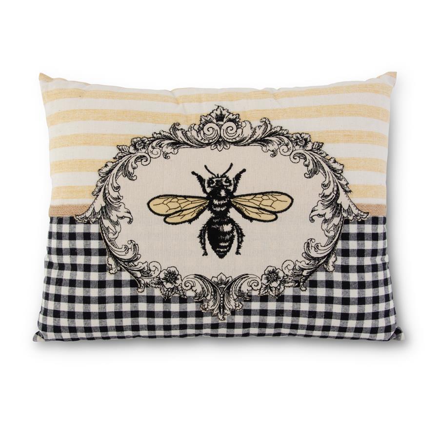 18" Cream Rectangular Pillow with Crest