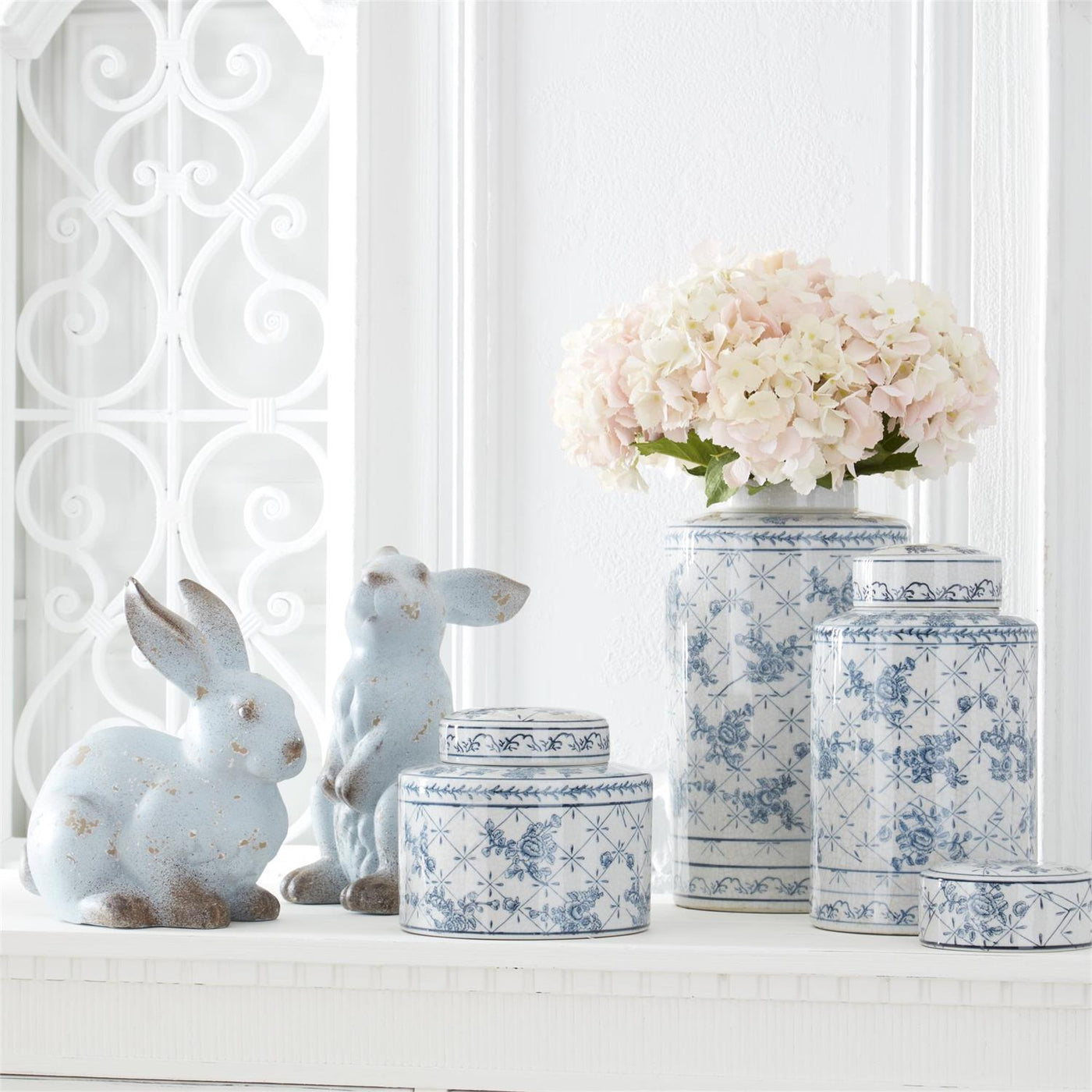 Toile Ginger Jars