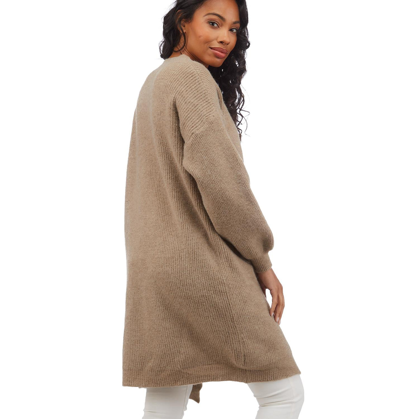 Long Length Open Front Cardigan