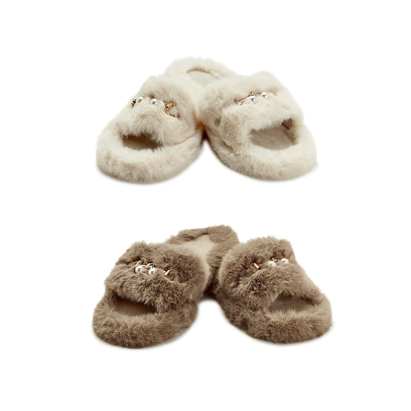 Faux Fur Slipper Slide