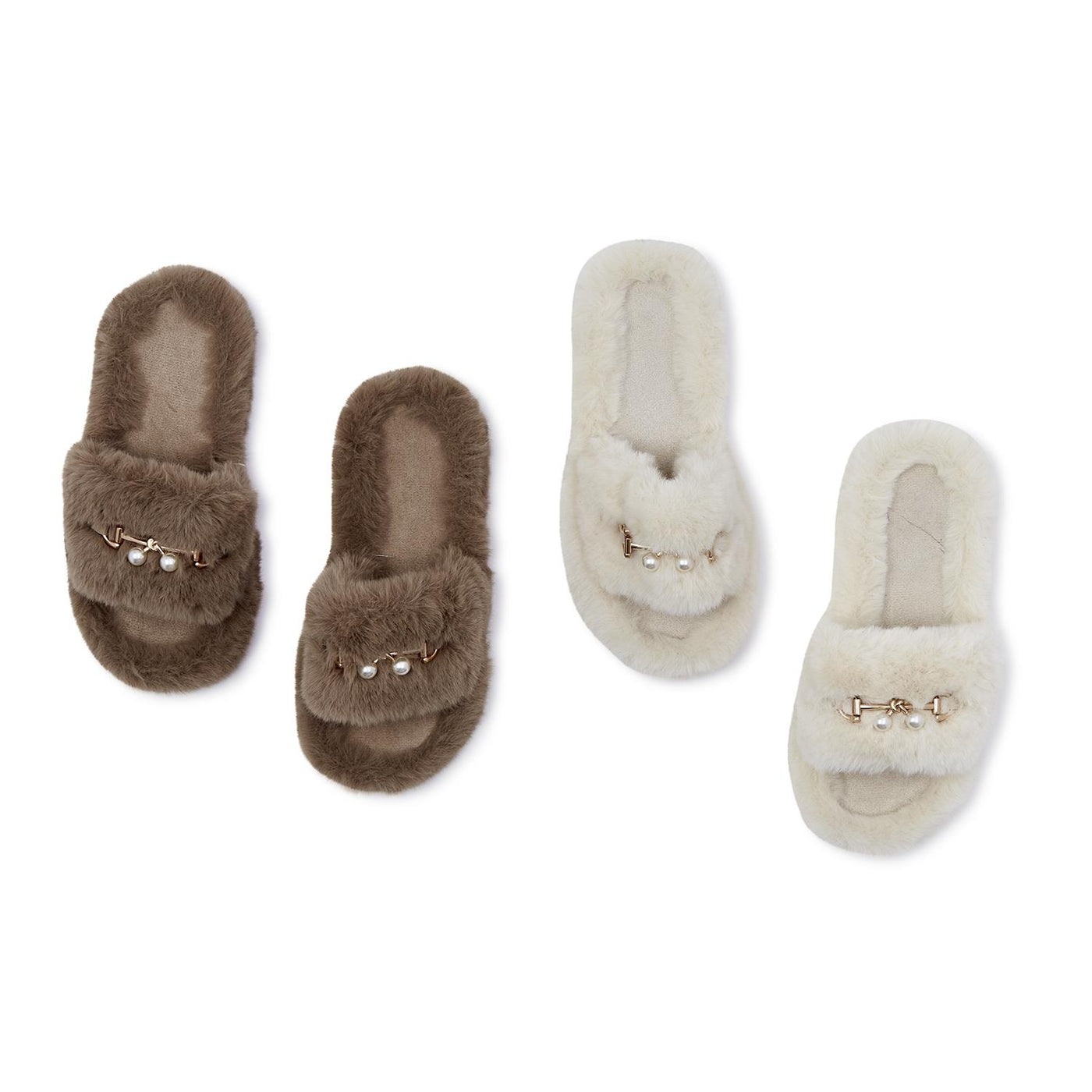 Faux Fur Slipper Slide