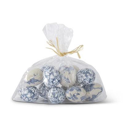 Blue and White Fabric Floral Eggs