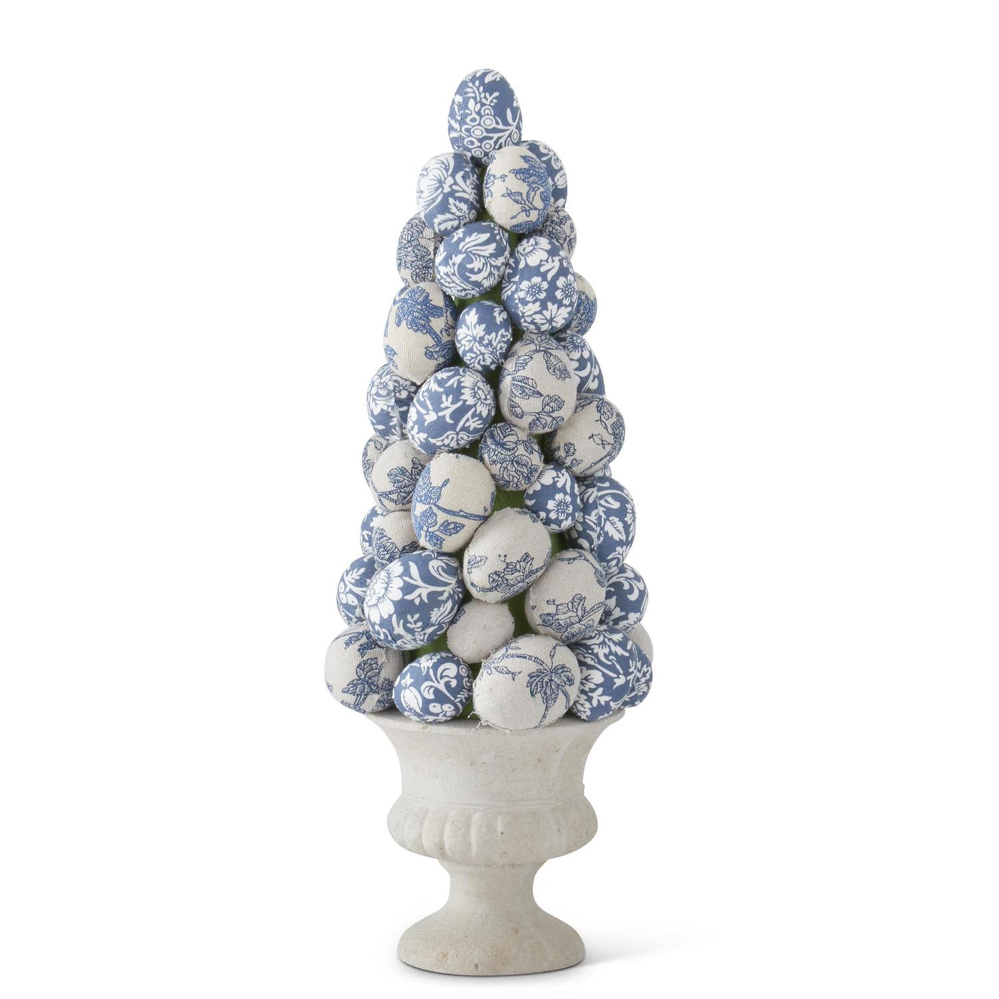 Blue and White Floral Egg Topiary