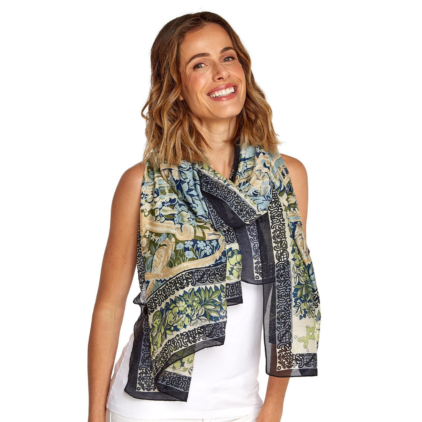 Tapestry Sea Print Scarf