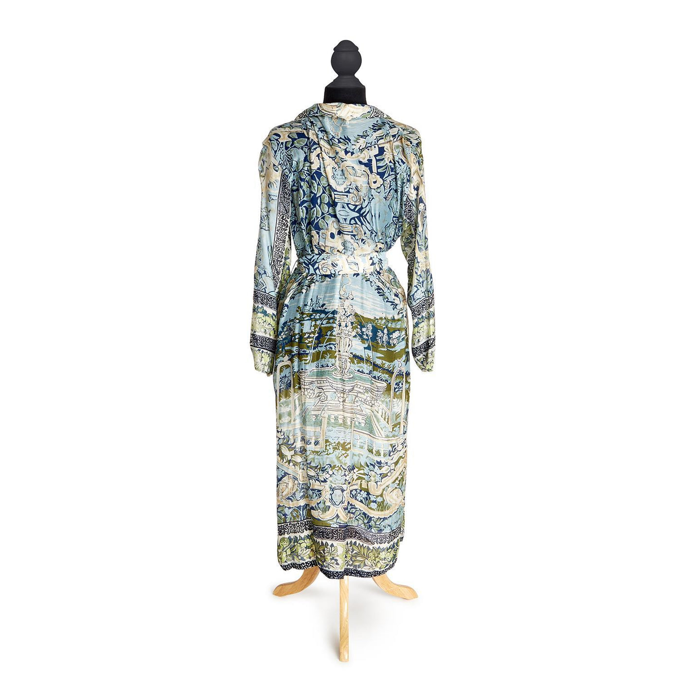 Tapestry Sea Print Robe Gown with Removable Waist Tie Closure -Viscose/Modal - Designed by One Hundred Stars