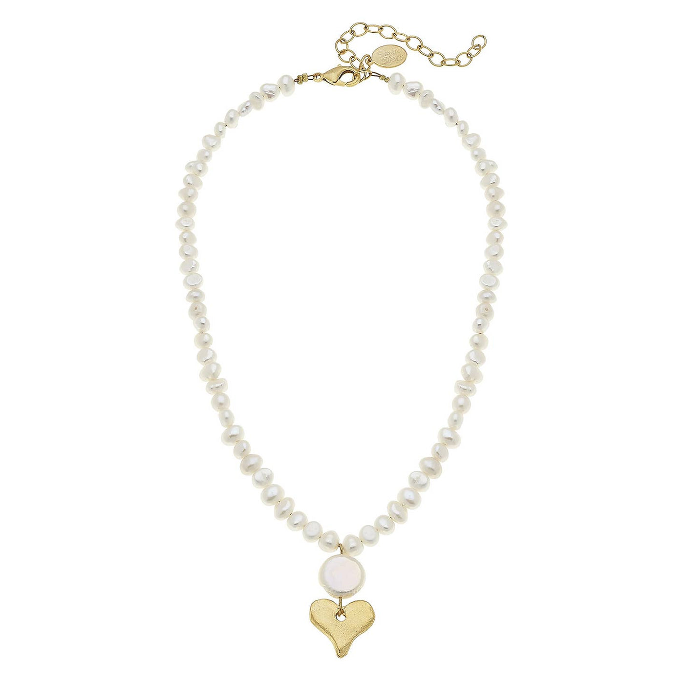 Dainty Gold Heart and Freshwater Pearl Necklace