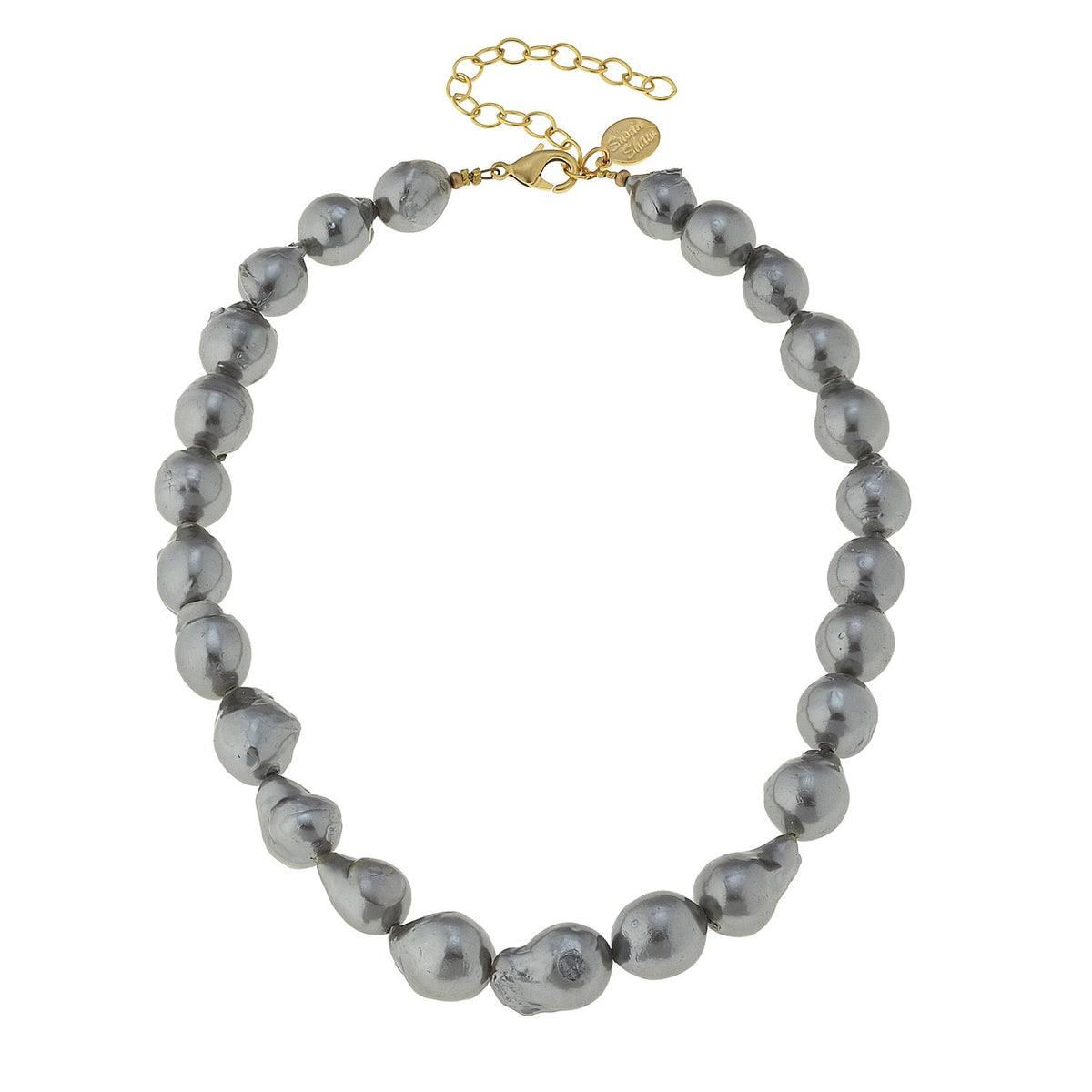 Grey Baroque Pearl Necklace