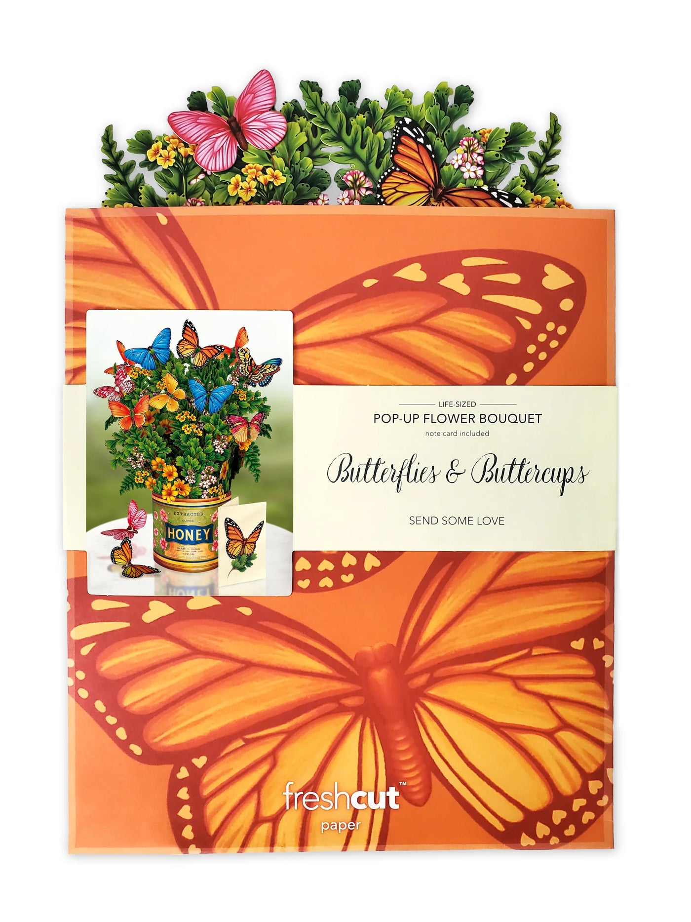 Butterflies and Buttercups Paper Bouquet with Card