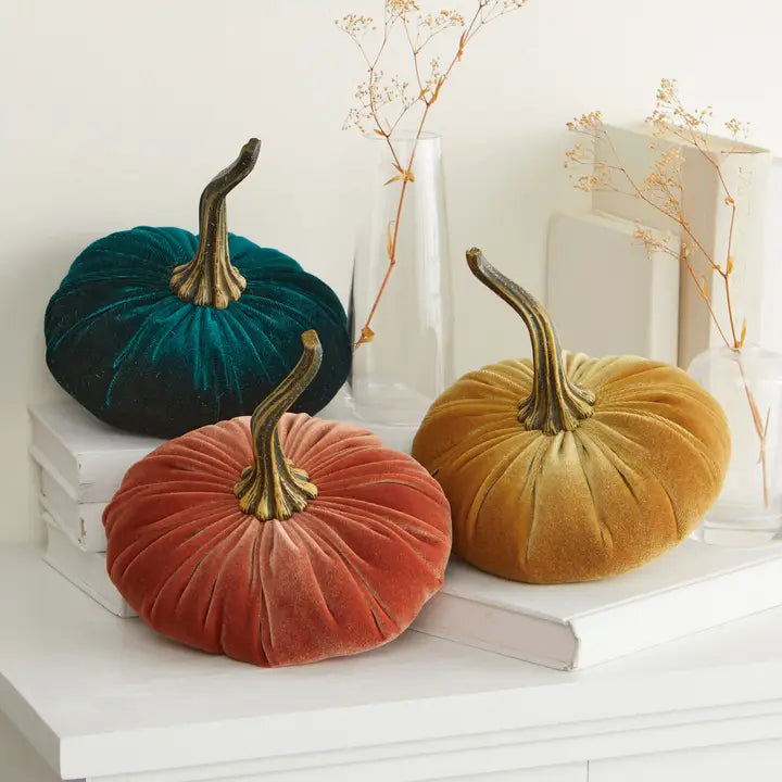 Large & Small Assorted Velvet Pumpkins