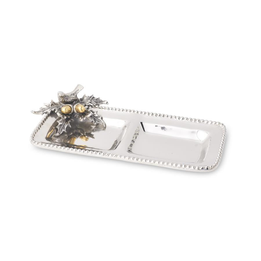 Double Rectangle Polished Silver Tray