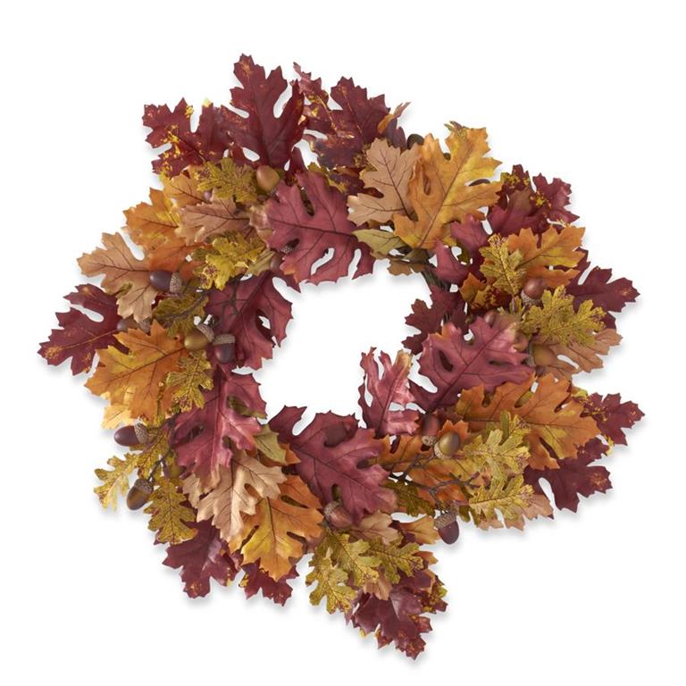 22" Multi Colored Oak Foliage Wreath