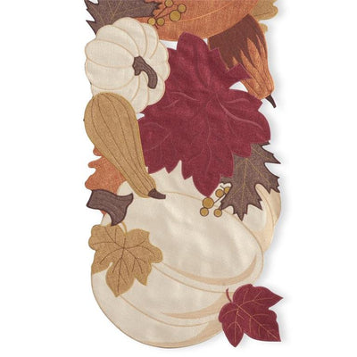 70" Brown Pumpkin & Fall Leaves Runner