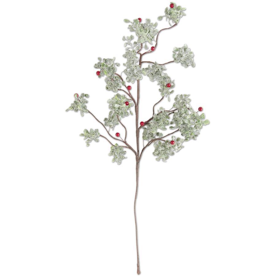 30" Glittered Mistletoe Stem with Berries