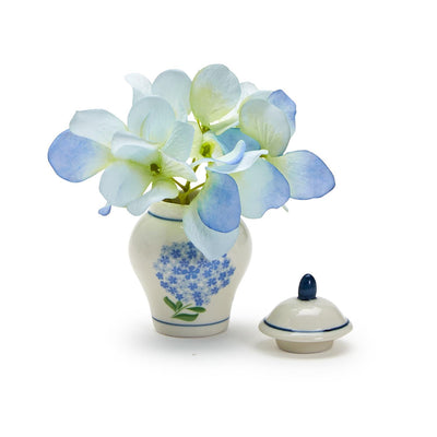 Hydrangea Ginger Jar with 20 Flower Shape Cocktail Picks in Gift Box