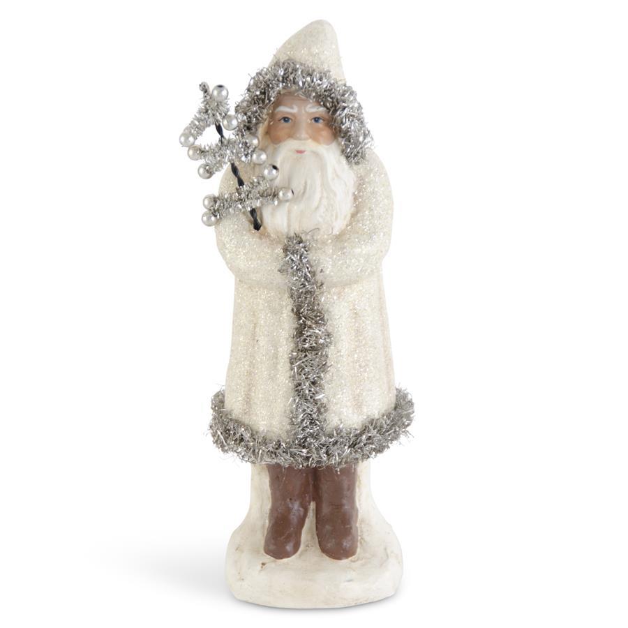 Cream Glittered Santa