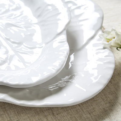 White Cabbage Pattern Melamine Serving Tray / Platter