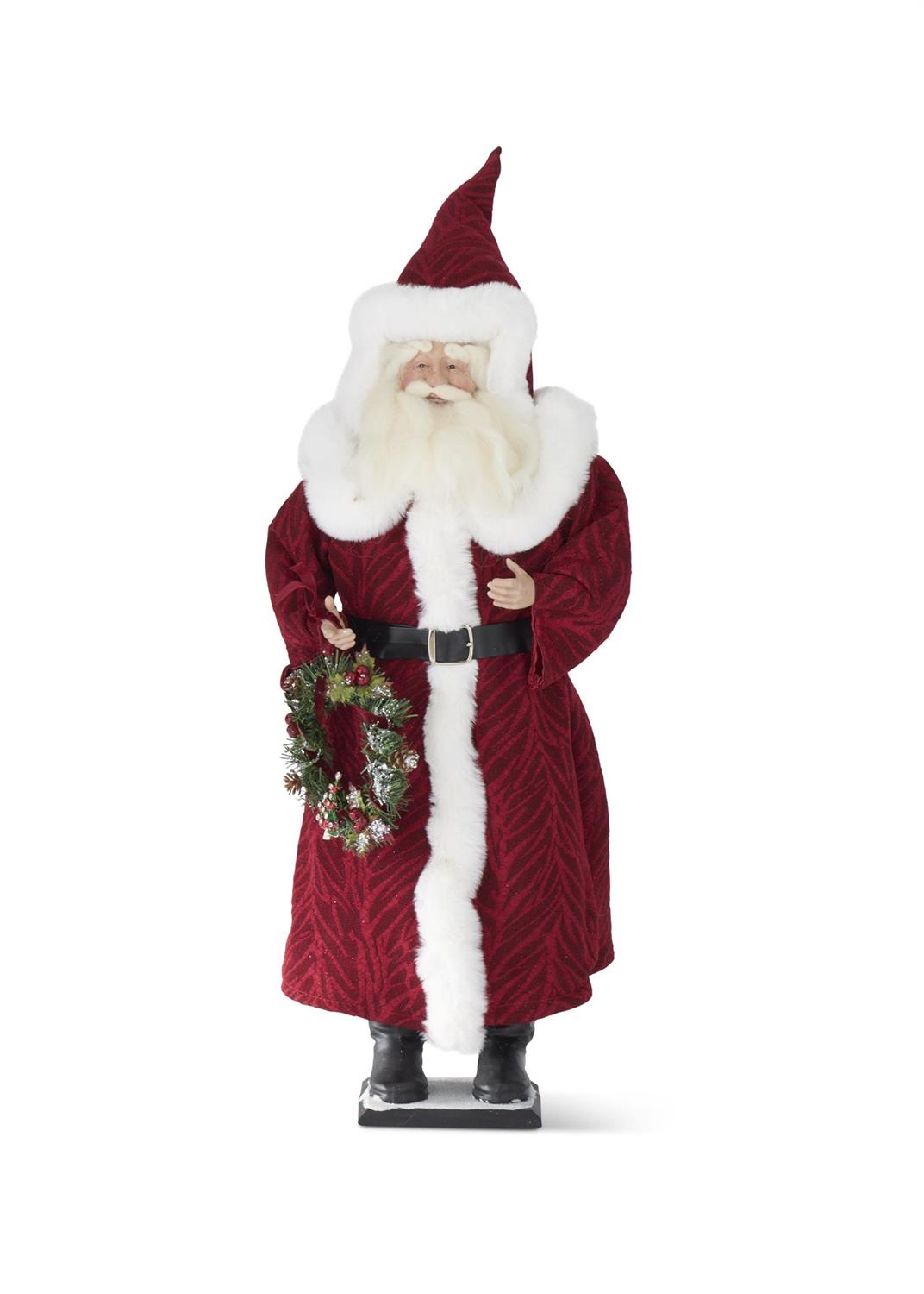 Posable Santa with Red Velvet Coat