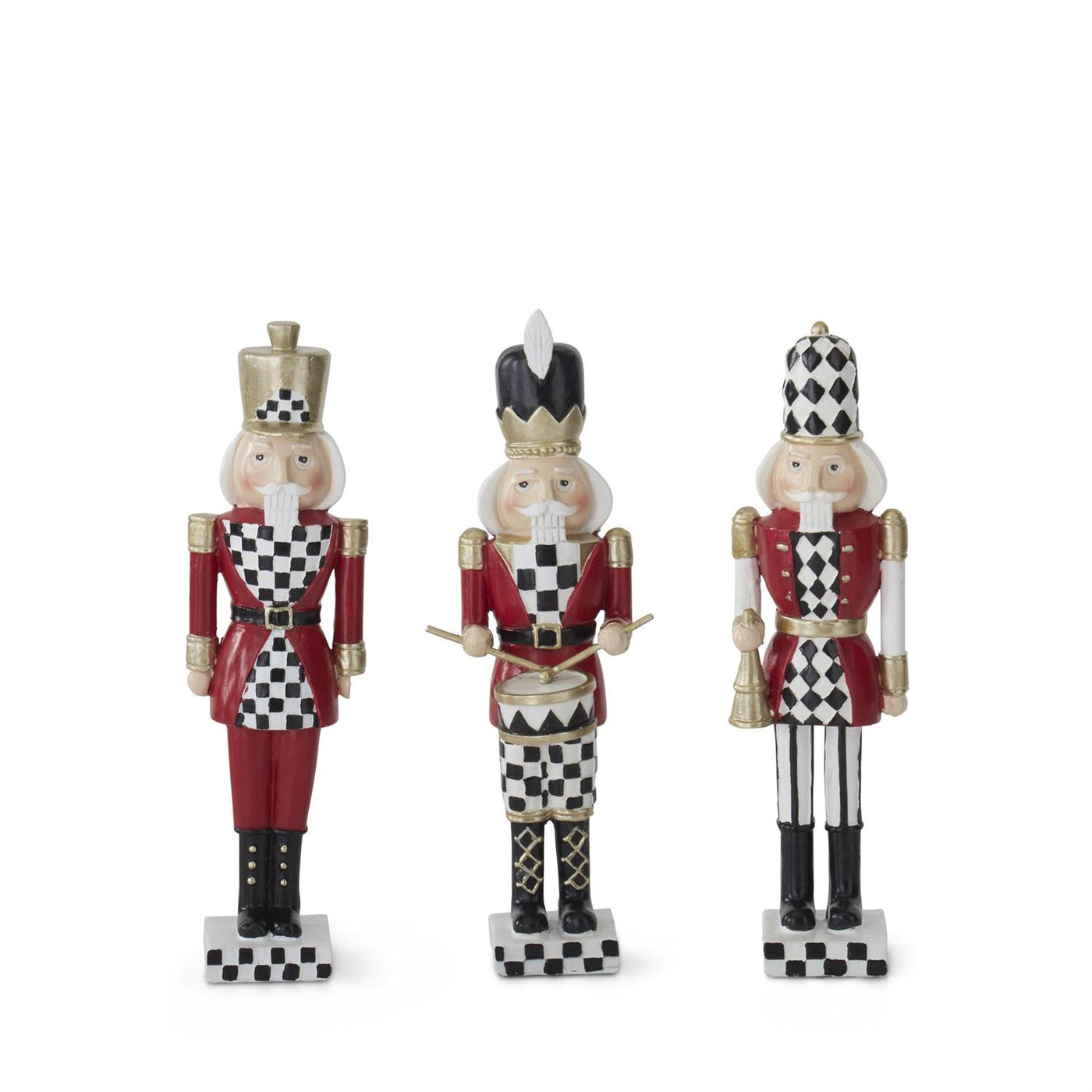 Assorted 8 Inch Harlequin Resin Nutcracker Soldiers