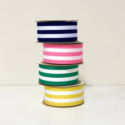 Striped Grosgrain Ribbon Spool | Navy Blue