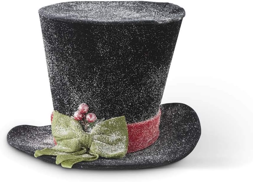 Black Snow Glittered Top Hat