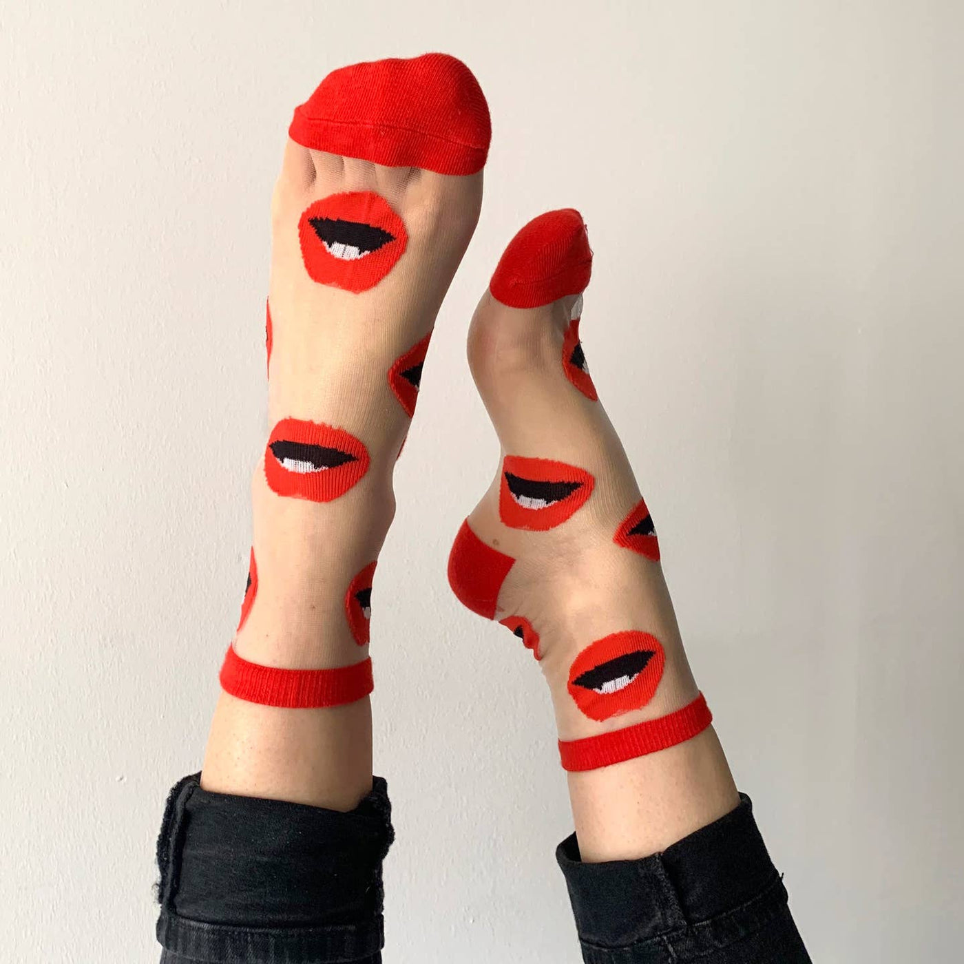 Maryline - Fancy Women's Socks with Mouths