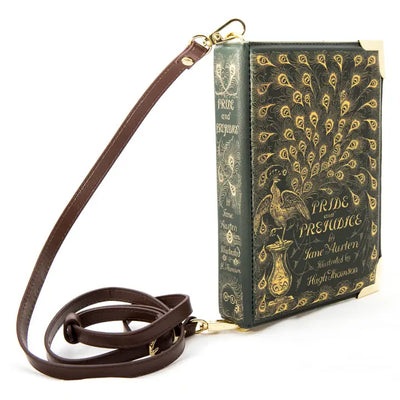 Pride and Prejudice Green Book Crossbody Clutch Handbag