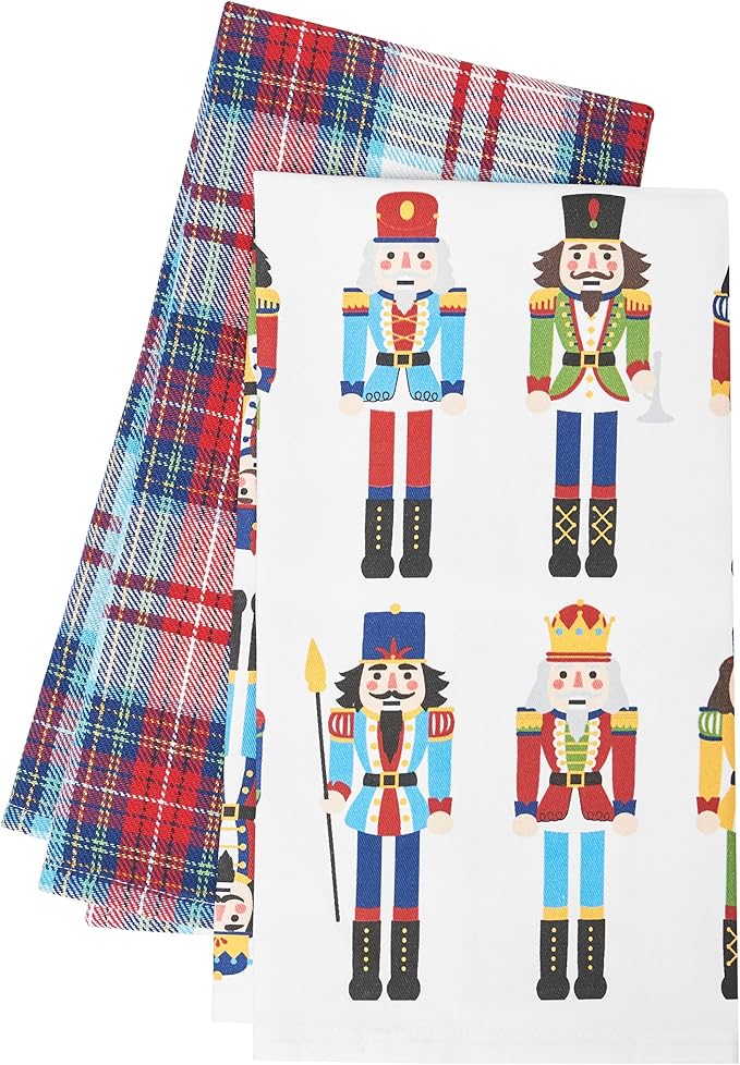 Nutcracker Plaid  Kitchen Towel Set