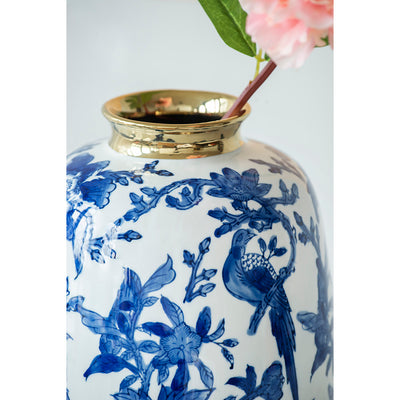 Blue and White Chinoiserie Vase