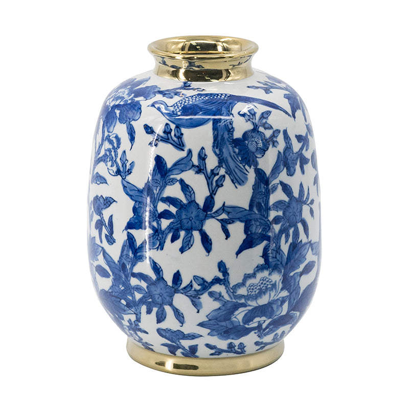 Blue and White Chinoiserie Vase