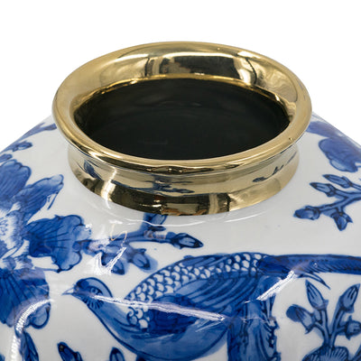 Blue and White Chinoiserie Vase