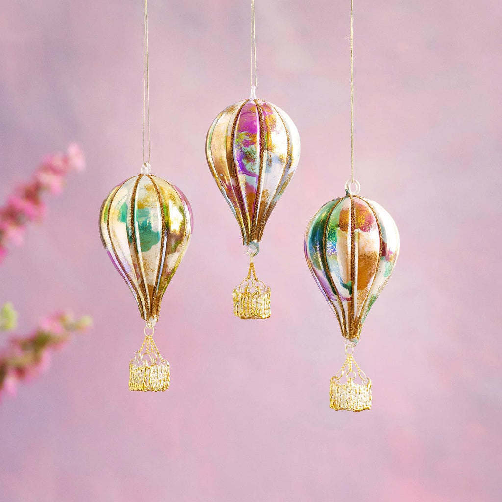 Glitterville Hot Air Balloon Ornament