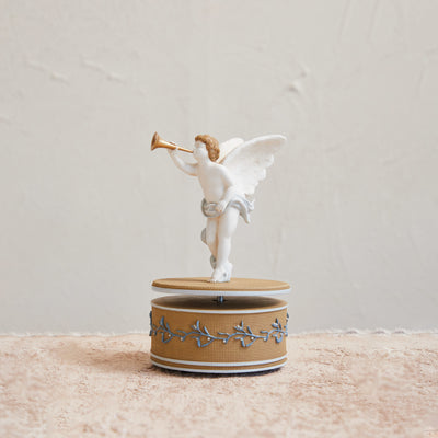 Wind-Up Cherub Music Box, Plays "Hark! The Herald Angels Sing"