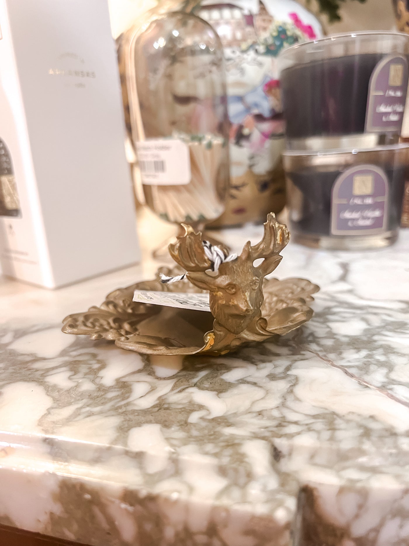 Gold Metal Petite Deer Tray