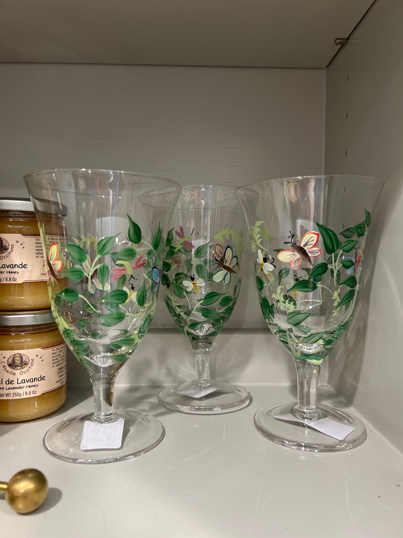 Hand-Painted Stemmed Iced Tea Glasses