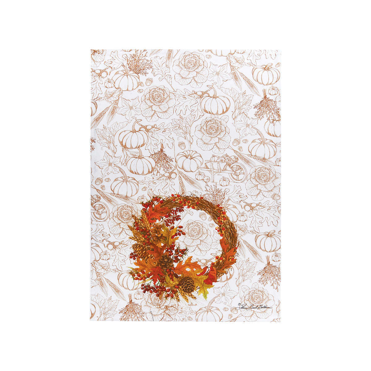 Harvest Wreath Kitchen Towel