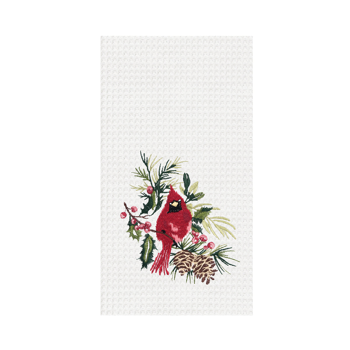 Male Cardinal Botanical Kitchen Towel