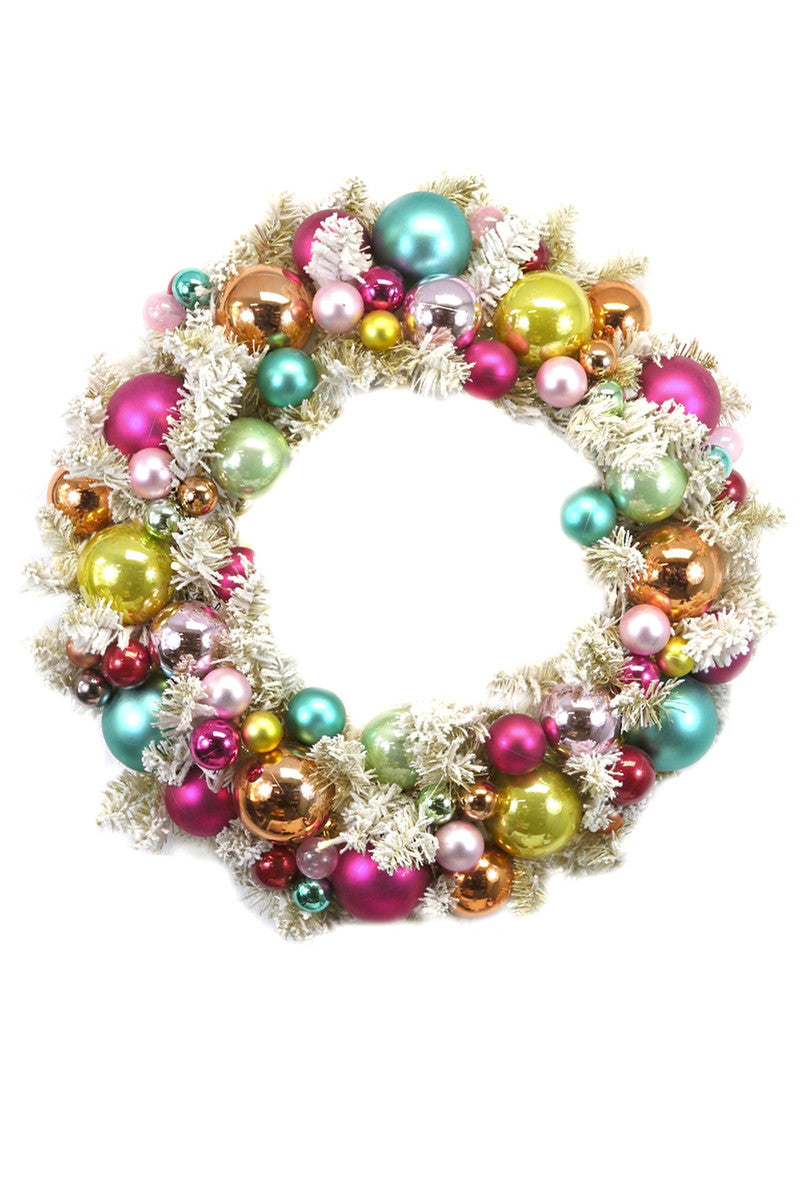 Flocked Lighted Wreath