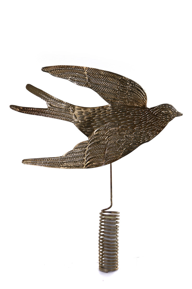 Gilded Swallow Tree Topper - Large Silver