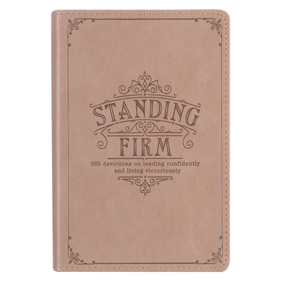 Standing Firm Tan Faux Leather Daily Devotional