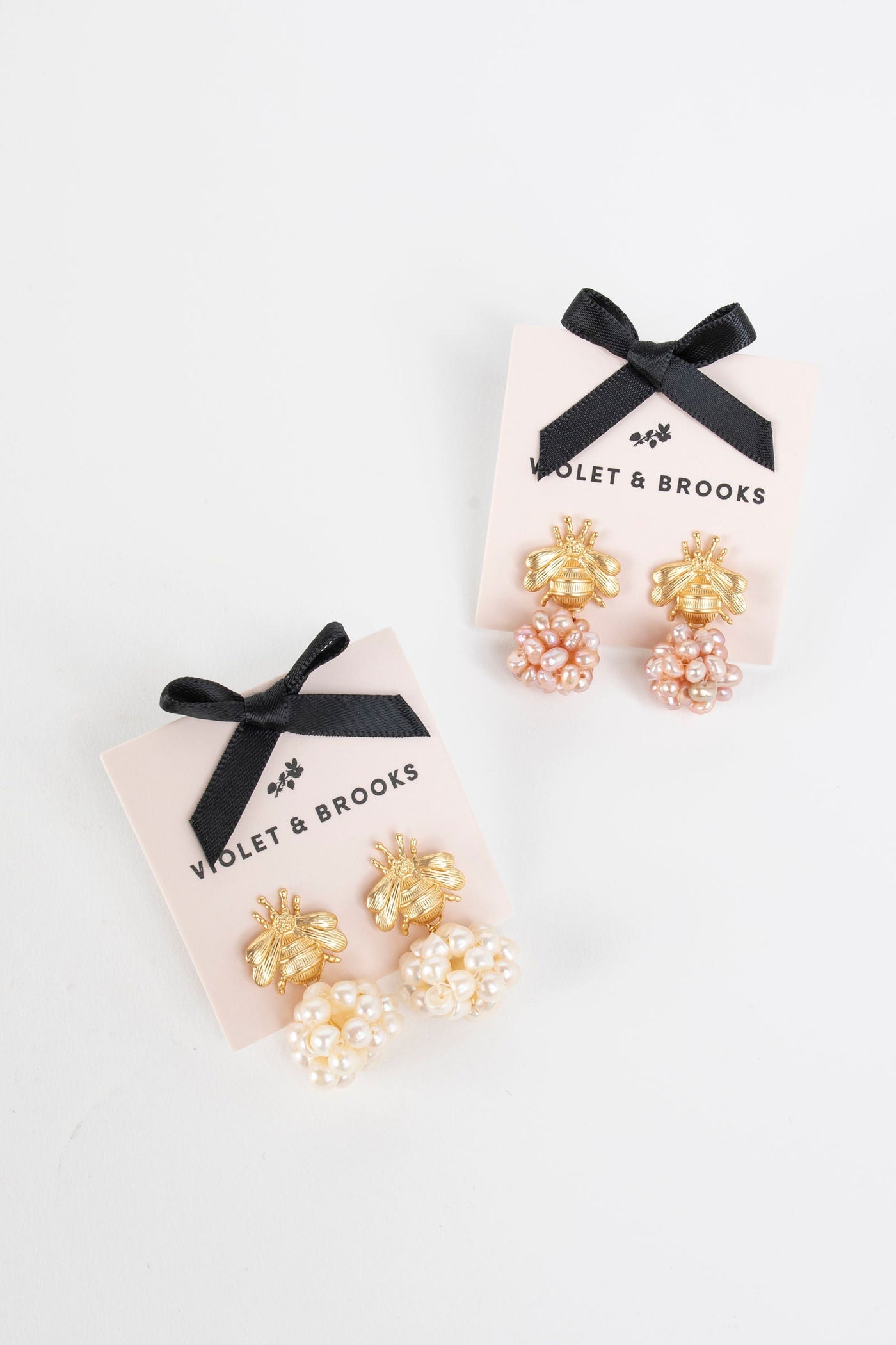 Bee Pearl Cluster Earrings