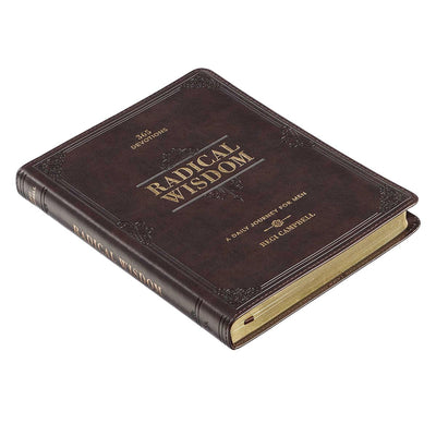 Radical Wisdom Brown Faux Leather Daily Devotional for Men